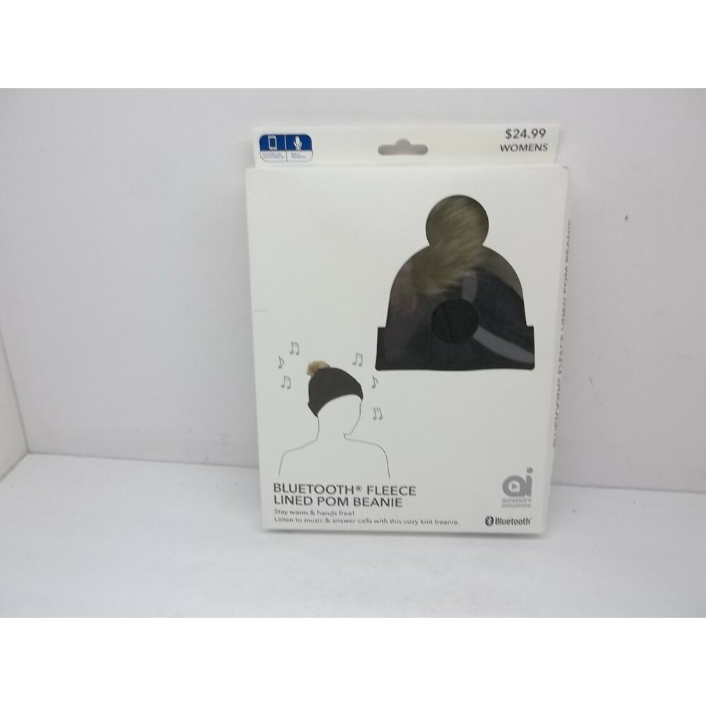 Accessory Innovations Bluetooth Fleece Lined Pom Beanie